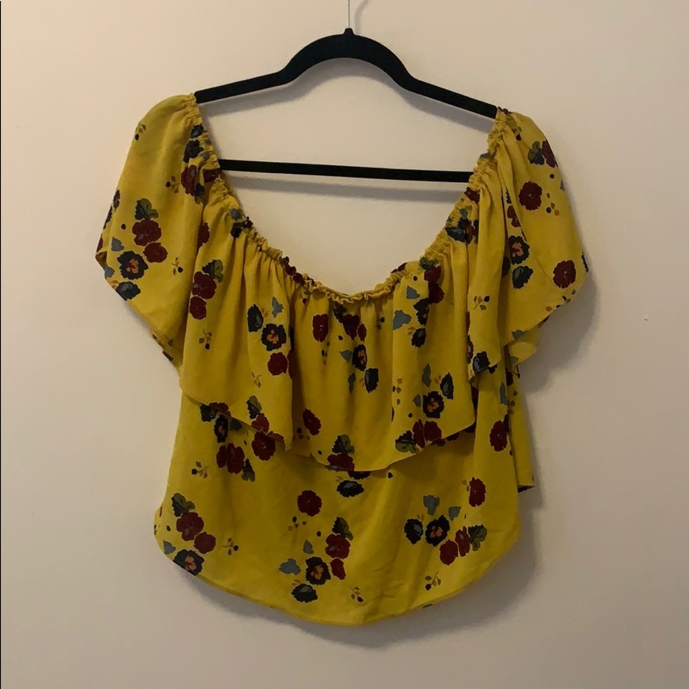 Zara off the shoulder floral top